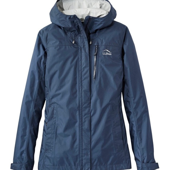 L.L. Bean. Women’s Trail Model Rain Jacket Navy Blue Waterproof Raincoat Size SP - Picture 3 of 5